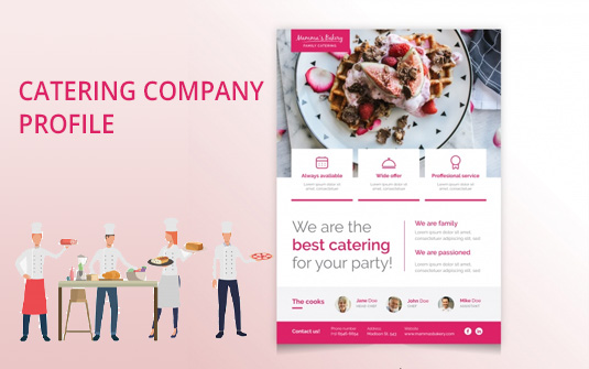 no.1 catering company profile designing and writing company