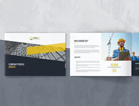 free template for Construction company profile sample