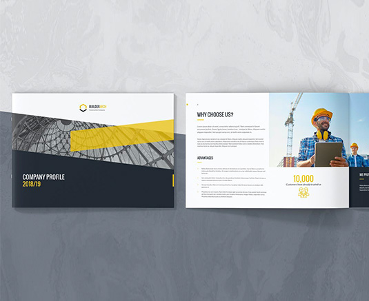 free template for Construction company profile sample
