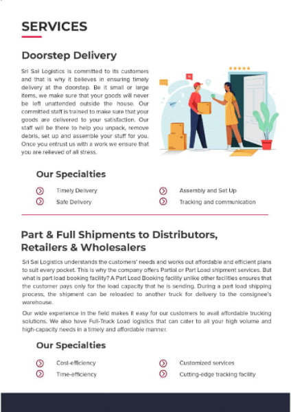 Logistics Company Profile Template