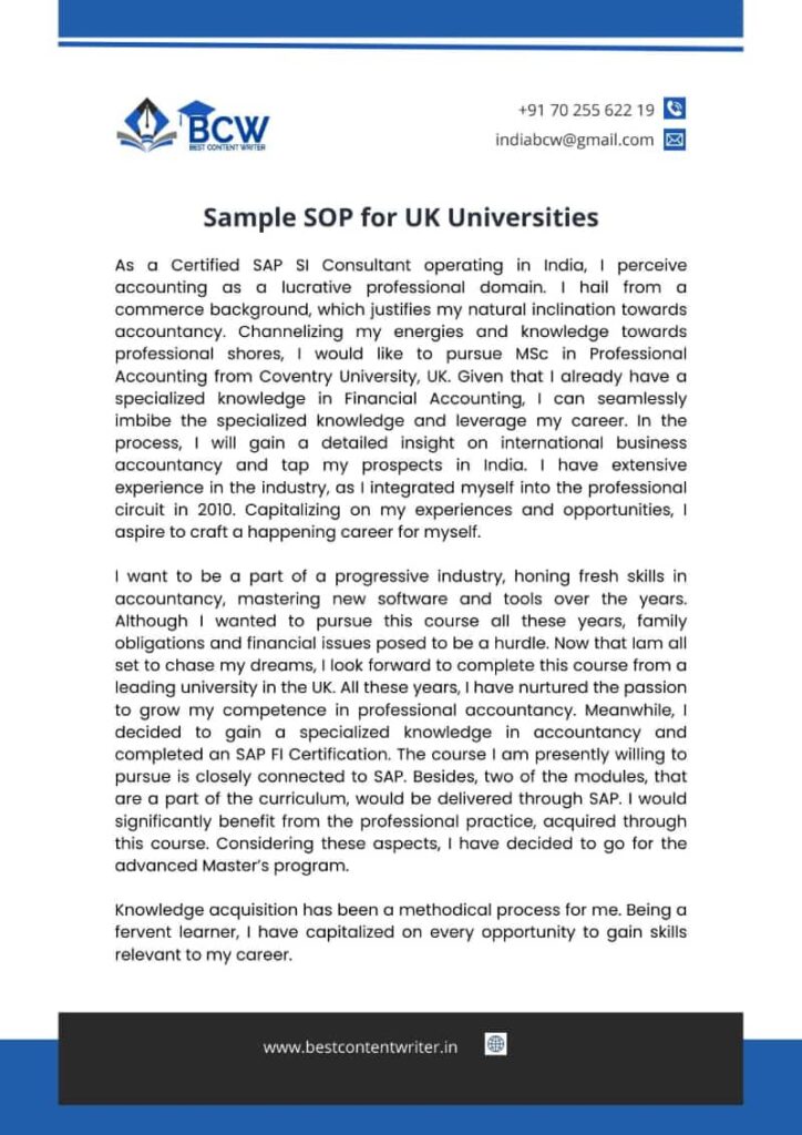 sample sop for uk universities for admission . free sample
