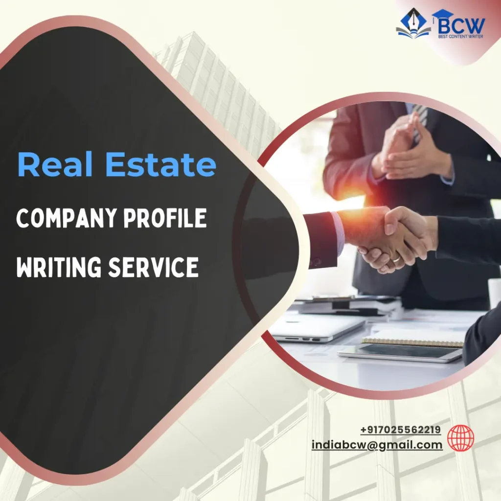Real estate company profile writing service
