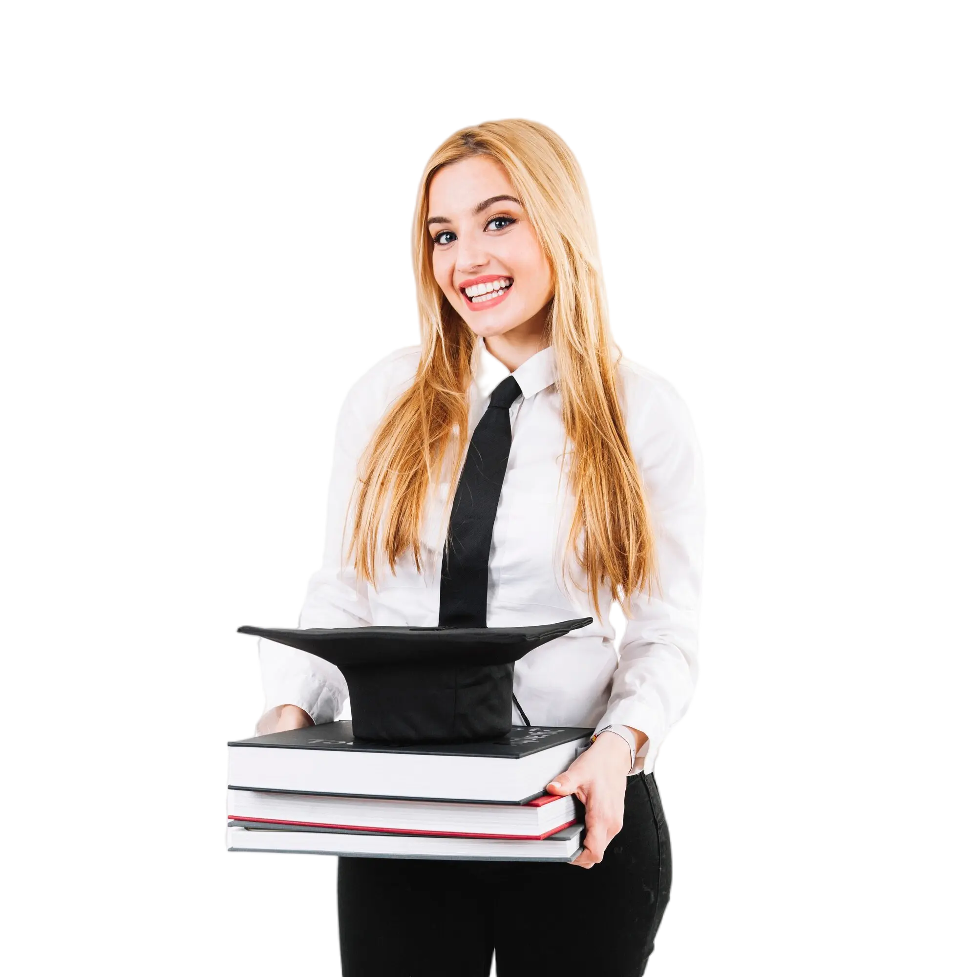 a women carrying books