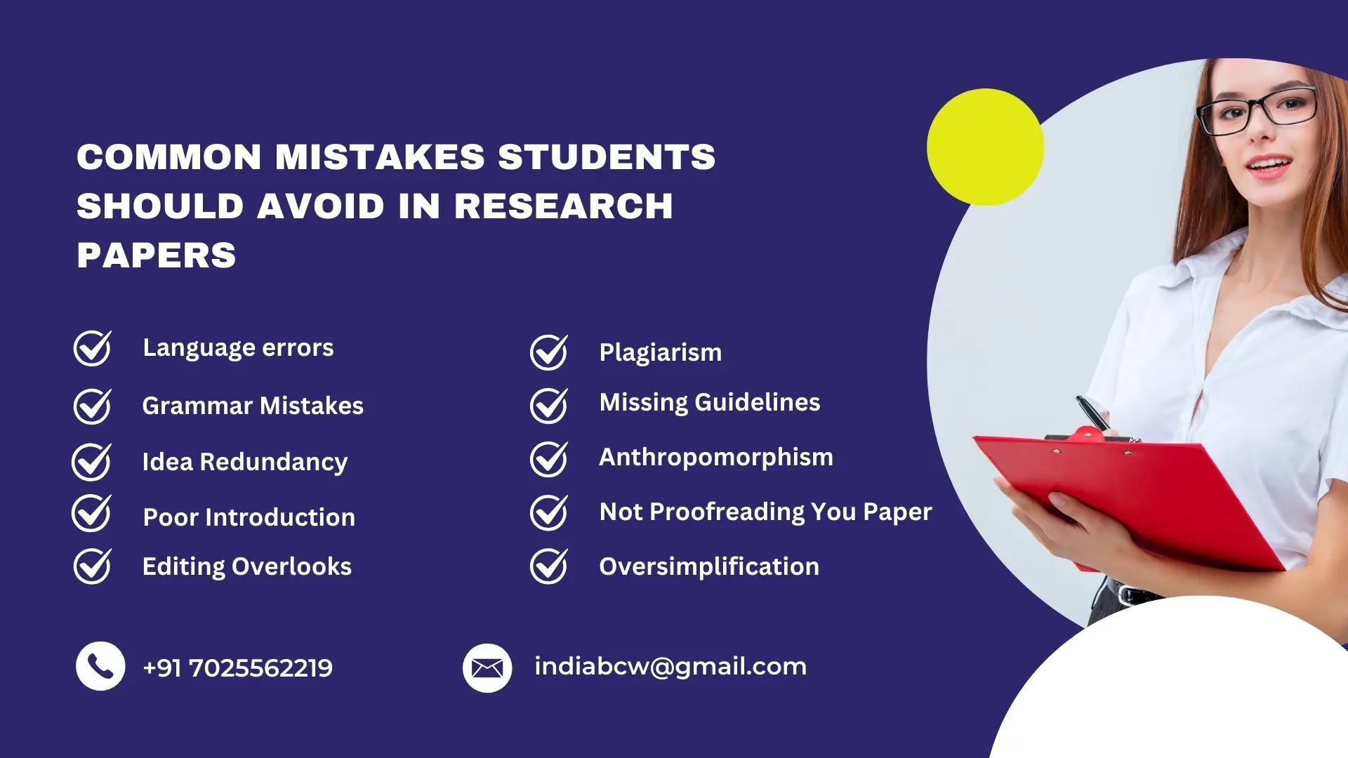 Common Mistakes Students should avoid in research papers