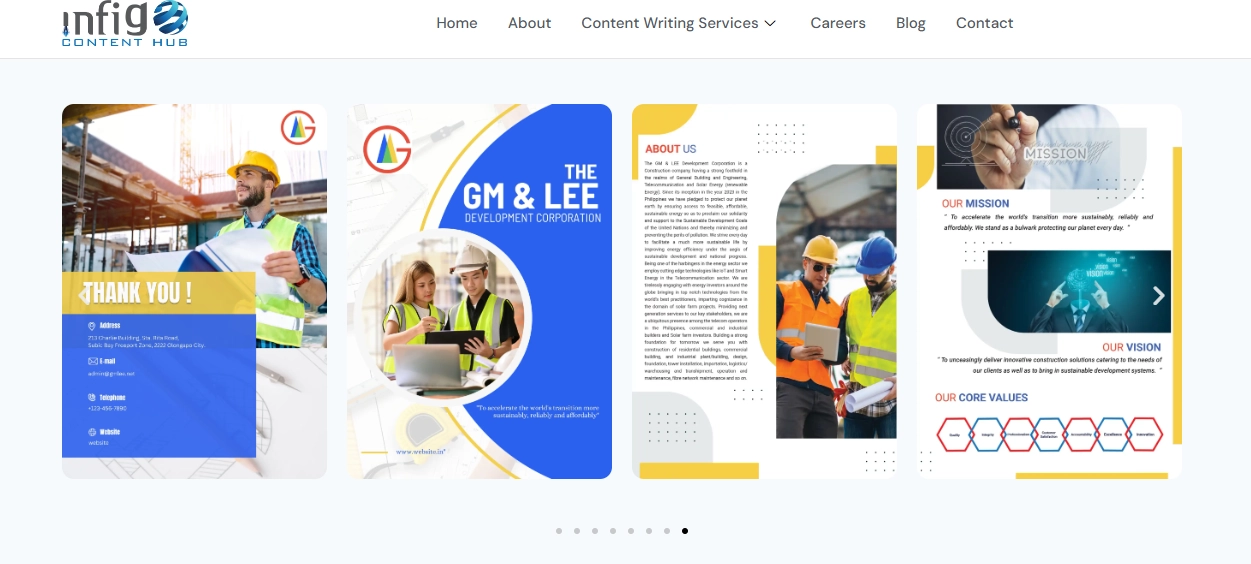 Infig Content Hub : company profile samples
