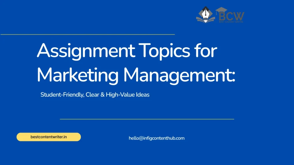 Assignment Topics for Marketing